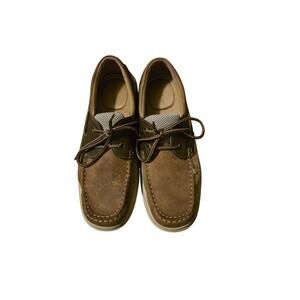 Dexter Memory Foam Men's Boat Shoes Size 9.5 Comfort Beige Brown